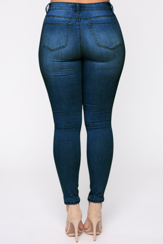 Dark Blue Classic Tight Jeans