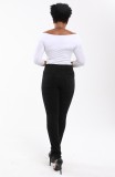 Black Solid Color Tight Jeans