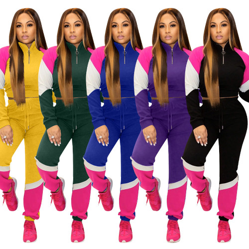 Color Splicing Pull Over Tracksuit