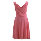 Plus Rhinestone Waist Pink Midi Bridesmaid Dress