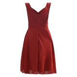 Plus Rhinestone Waist Red Midi Bridesmaid Dress