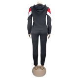 Hooded Tracksuit with Contrast Panel