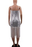 Sequin Tassel Sexy Straps Party Dress