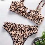 U-Ring Leopard Print Bikini Set