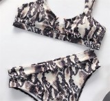 U-Ring Snakeskin Print Bikini Set