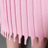 10 colors Pink Elegant Pleated Midi Sweater Dress