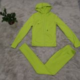 Neon Lime Hooded Tracksuit with Front Pocket