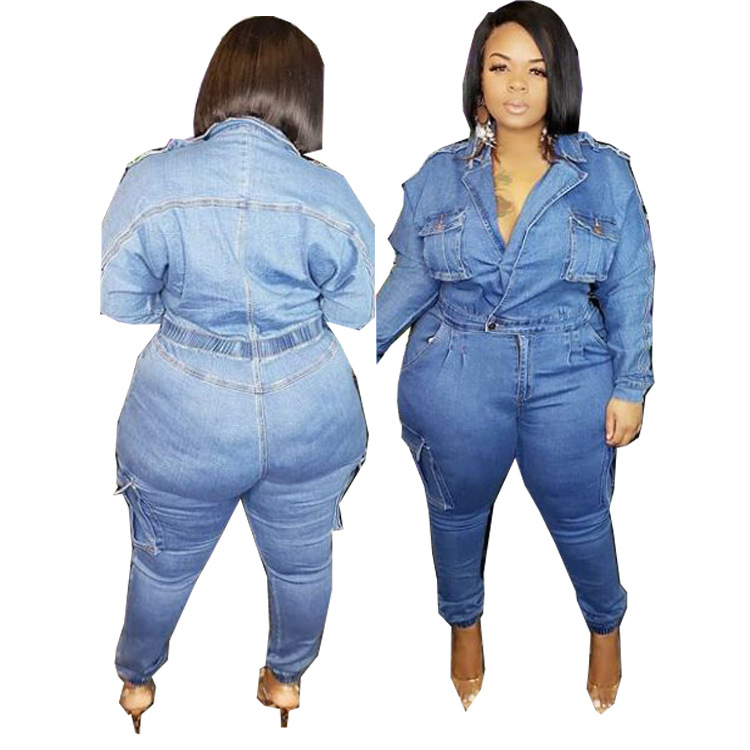 plus denim jumpsuit
