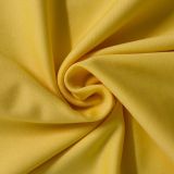 Plus Size Yellow Tie Neck Long Sleeve Peplum Midi Dress
