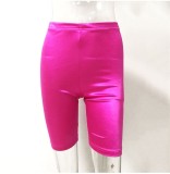 Hot Pink High Waist Tight  Shorts