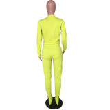 Lemon Yellow Pullover & Ankle Zipper Pants Set