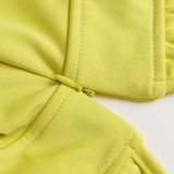 High Neck Yellow Lantern Sleeve Formal Jumpsuit