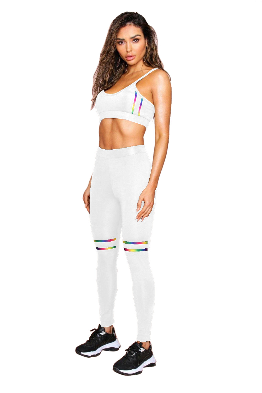 white crop top and pants