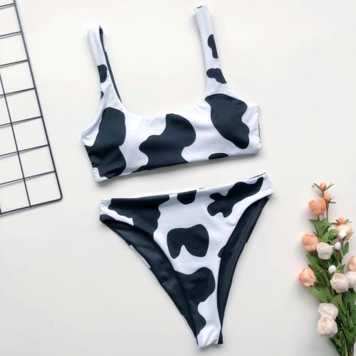 Cow Print Two Piece Swimsuit