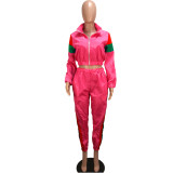Hot Pink Tracksuit with Contrast Splice