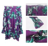 Purple Floral Ruffle Off Shoulder Casual Dress with Sleeve