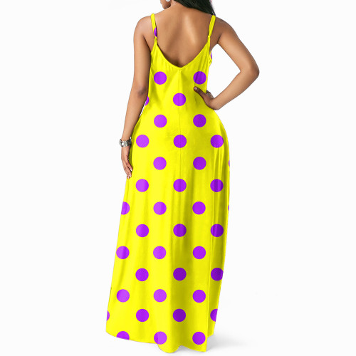 Polka Dot Yellow Maxi Cami Dress
