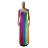Sexy Colorful Cami Maxi Dress