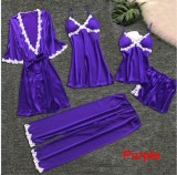 Silky Satin 5PCS Set Nightgown