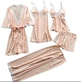 Silky Satin 5PCS Set Nightgown