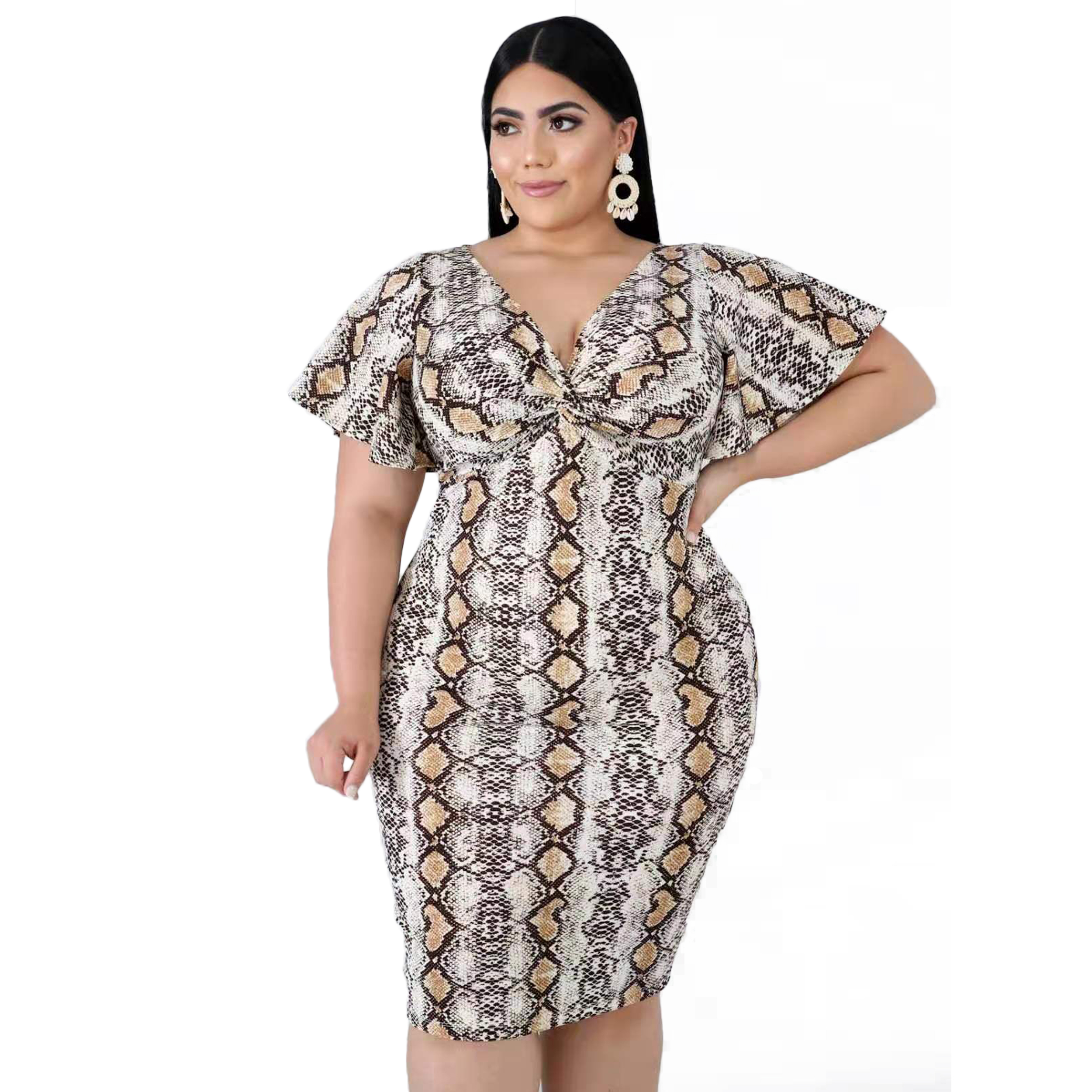 snakeskin plus size dress