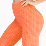 Llight Orange Scrunch Back Fitness Yoga Leggings