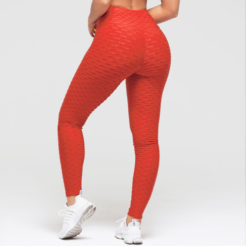 Orange Scrunch Back Fitness Yoga Leggings