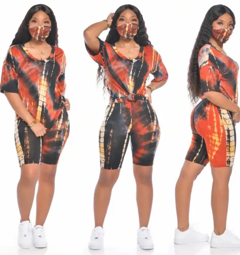 Casual Comfortable Tie Dye Tee & Shorts