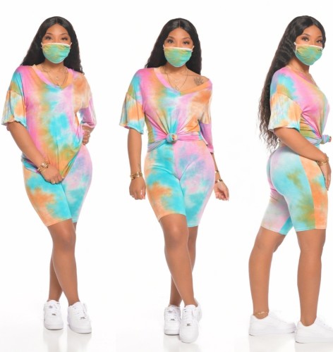 Comfortable Colorful Tie Dye Tee & Shorts