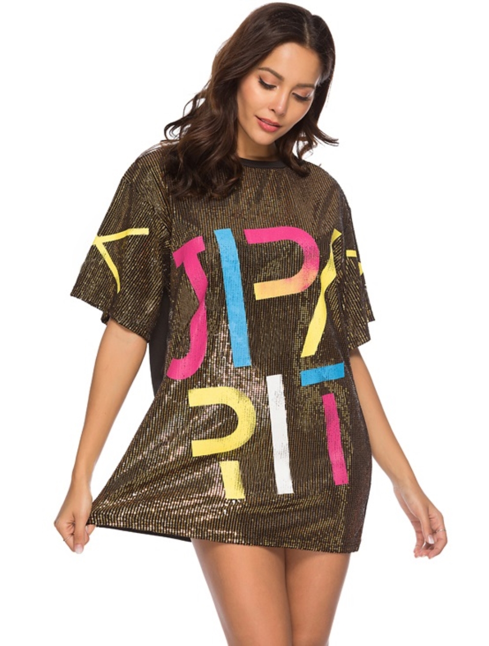 13 sequin shirt dress