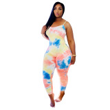 Tie Dye Pink Bodycon Cami Jumpsuit