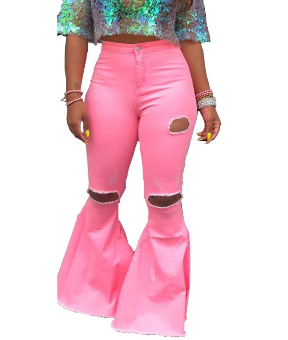 hot pink cropped jeans