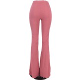 Hot Pink Ripped High Waist Flare Jeans