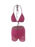Rhinestone Hot Pink Bra Top & Shorts Set
