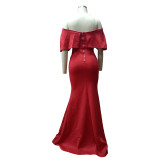 Sweetheart Red Off Shoulder Evening Dress