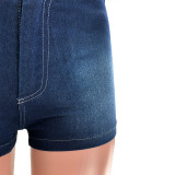 Sexy Blue Denim Tight Shorts