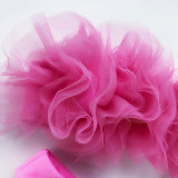Hot Pink Mesh 3D Floral Bandeau High Leg Bikini Set