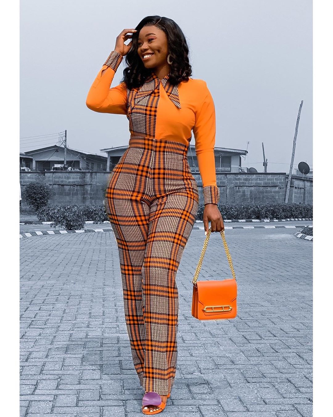 orange plus size jumpsuit