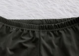 Black V Neck Irregular Hem Two Piece Pants Set