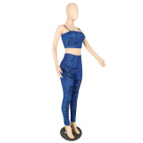 Print Blue Cami Top and Pants Set