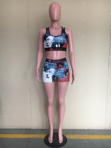 Printed  Bear Sports Two Piece Outfits
