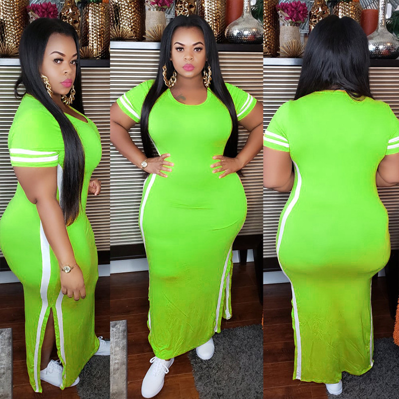 neon green dress plus size