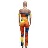 Gradient Yellow & Orange Bandeau and Pants Set