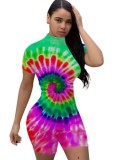 Tie Dye Hot Pink High Neck Bodycon Rompers