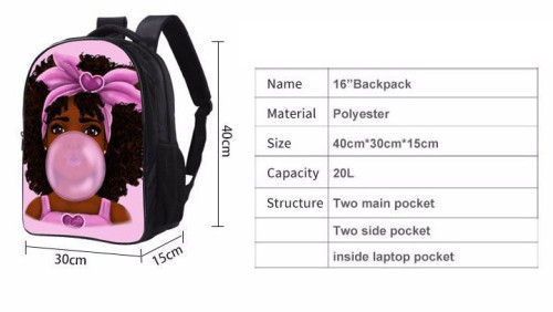 African Girl Print School Bag Bagpack( Customized Order)
