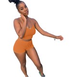 Orange Leisure Cami Top and Drawstring Shorts