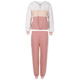 Colorblock Pink Ma'am Causal Tracksuit