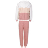 Colorblock Pink Ma'am Causal Tracksuit