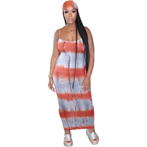 Tie Dye Long Slip Dress