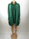 Green Bat Sleeve Oversized Dress with pockets